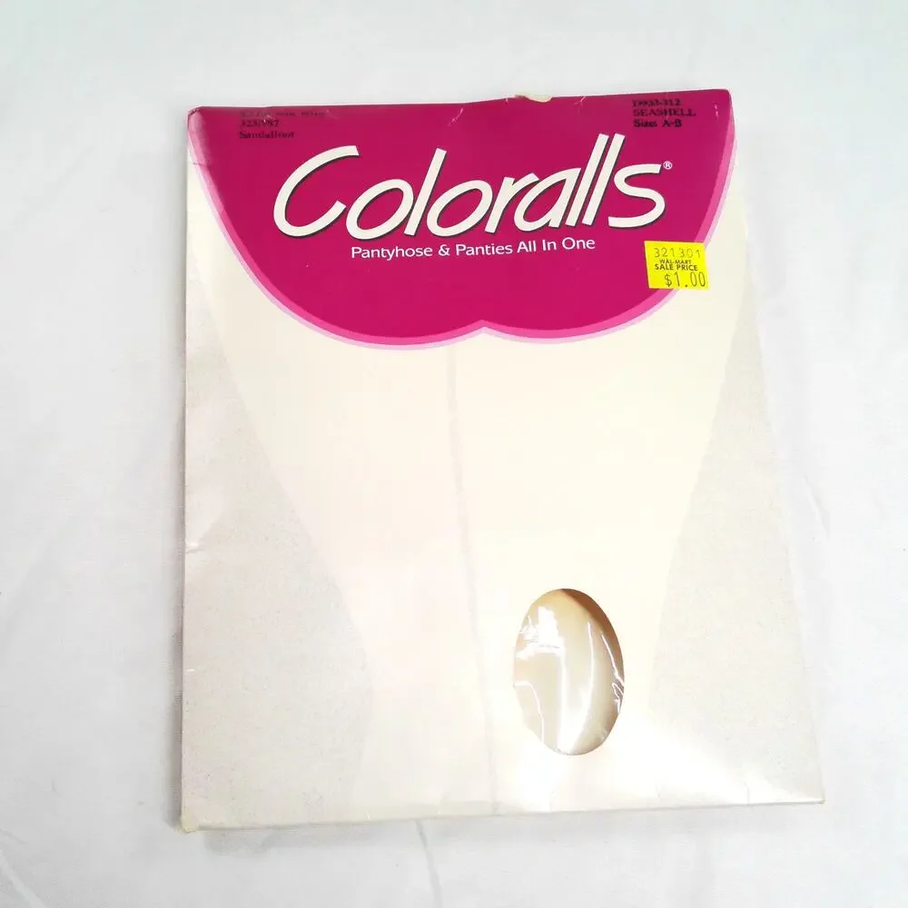 Vintage Coloralls Pantyhose & Panties All In One Seashall A-B USA NOS